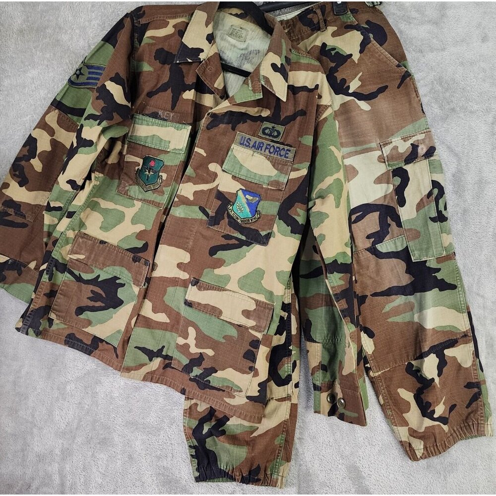 US Airforce Military Jacket Trousers Medium Hot Weather Woodland‎ Camo Combat